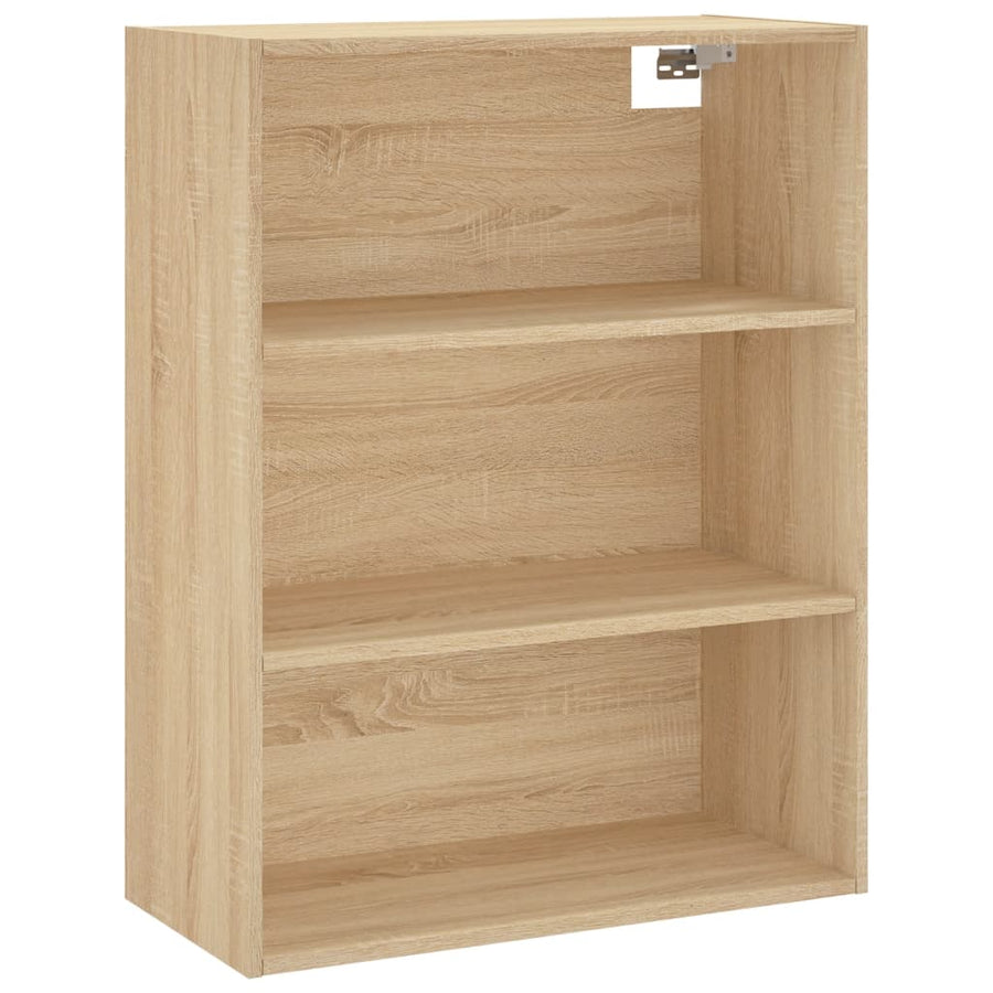 Hoge Kast 69,5X34X80 Cm Bewerkt Hout Kleurig 1 Sonoma eiken 2 deuren 2 lades