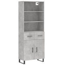 Hoge Kast 69,5X34X180 Cm Bewerkt Hout Betongrijs