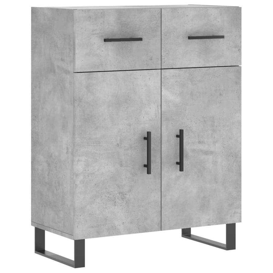 Hoge Kast 69,5X34X180 Cm Bewerkt Hout Betongrijs