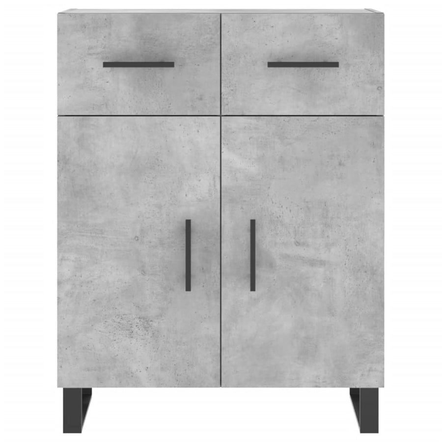 Hoge Kast 69,5X34X180 Cm Bewerkt Hout Betongrijs