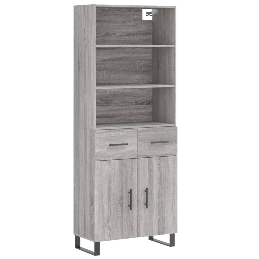 Hoge Kast 69,5X34X180 Cm Bewerkt Hout Grijs Sonoma Eikenkleurig