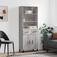 Hoge Kast 69,5X34X180 Cm Bewerkt Hout Grijs Sonoma Eikenkleurig