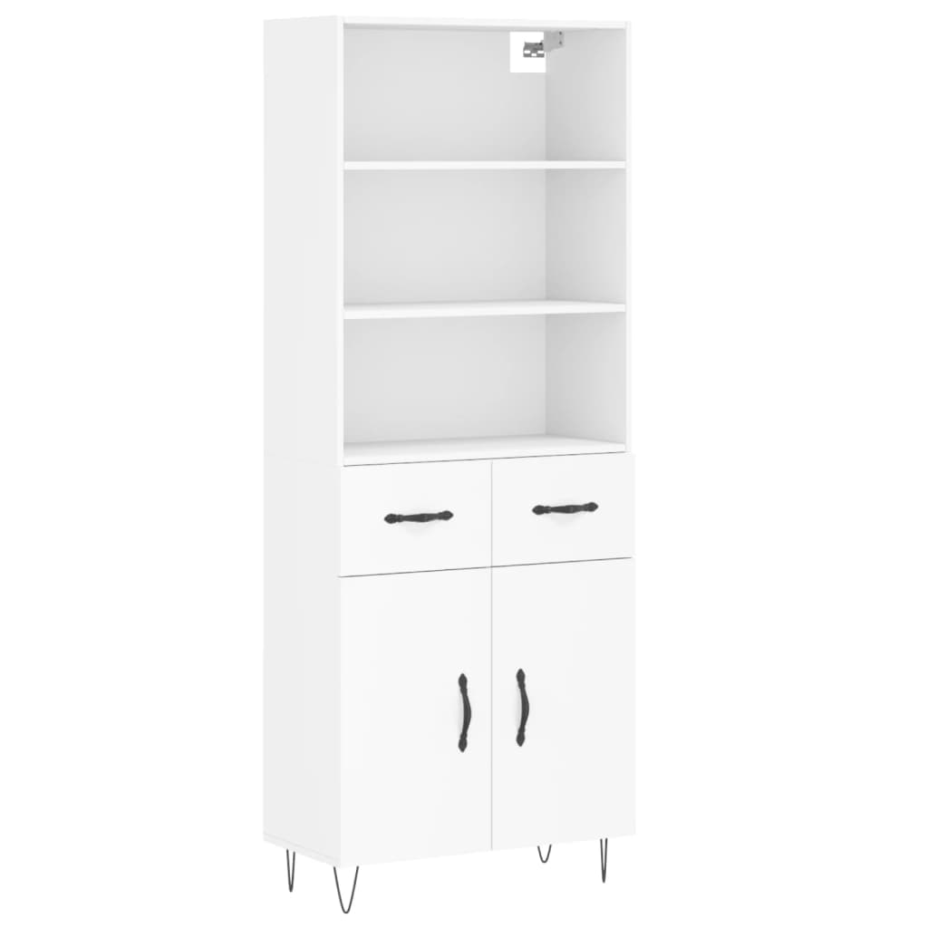 Hoge Kast 69,5X34X180 Cm Bewerkt Hout Wit
