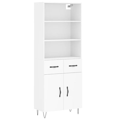 Hoge Kast 69,5X34X180 Cm Bewerkt Hout Wit