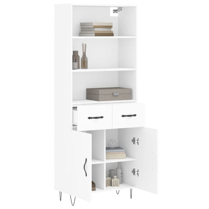 Hoge Kast 69,5X34X180 Cm Bewerkt Hout Wit