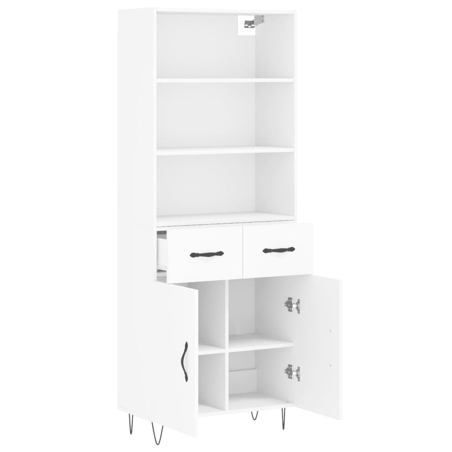 Hoge Kast 69,5X34X180 Cm Bewerkt Hout Wit