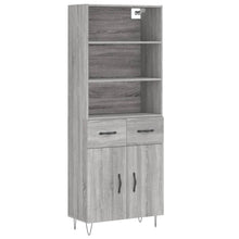 Hoge Kast 69,5X34X180 Cm Bewerkt Hout Eikenkleurig Grijs sonoma