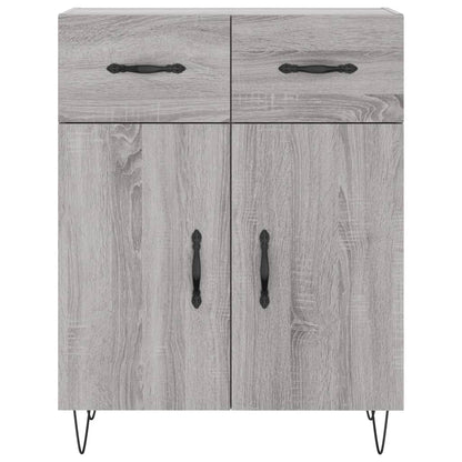 Hoge Kast 69,5X34X180 Cm Bewerkt Hout Eikenkleurig Grijs sonoma