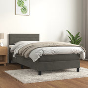 Boxspring 100x200 cm fluweel donkergrijs