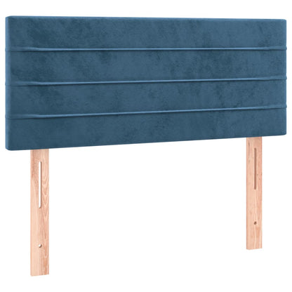 Boxspring Met Matras Fluweel Donkerblauw 100 x 200 cm Horizontale strepen