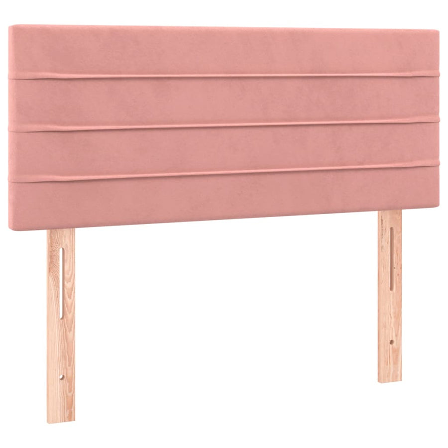 Boxspring Met Matras Fluweel Roze 120X200 Cm 120 x 200 cm Horizontale strepen