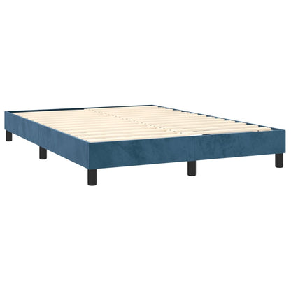 Boxspring met matras fluweel donkerblauw 140x200 cm 140 x 200 cm Donkerblauw