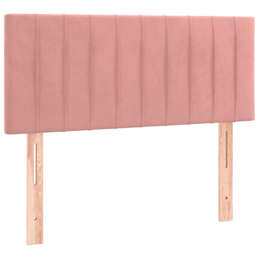 Boxspring met matras fluweel roze 90x190 cm 90 x 190 cm Verticale strepen