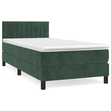 Boxspring met matras fluweel donkergroen 90x200 cm 90 x 200 cm Donkergroen