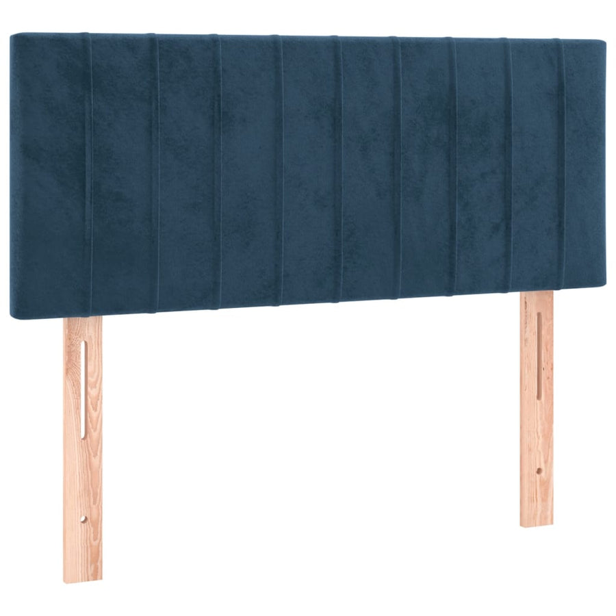 Boxspring met matras fluweel donkerblauw 90x200 cm 90 x 200 cm Donkerblauw