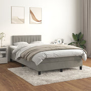 Boxspring met matras 120x200 cm lichtgrijs
