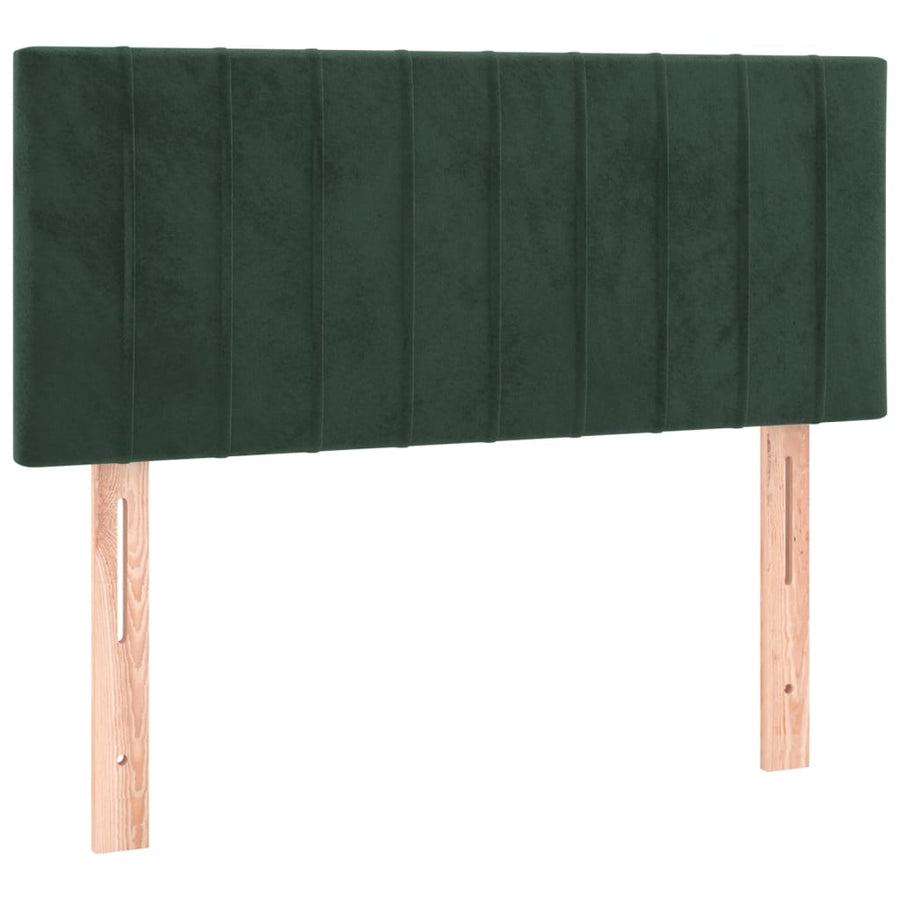 Boxspring met matras fluweel donkergroen 120x200 cm 120 x 200 cm Verticale strepen