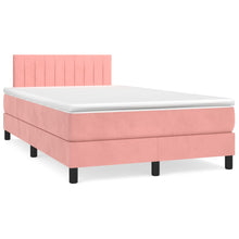 Boxspring met matras fluweel roze 120x200 cm 120 x 200 cm Roze