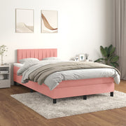 Boxspring met matras 120x200 cm roze fluweel