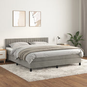 Boxspring met matras 160x200 cm lichtgrijs