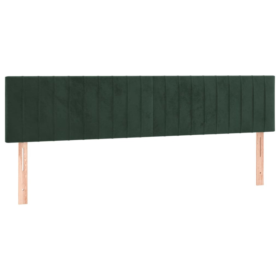 Boxspring Met Matras Fluweel Donkergroen 180 x 200 cm Verticale strepen
