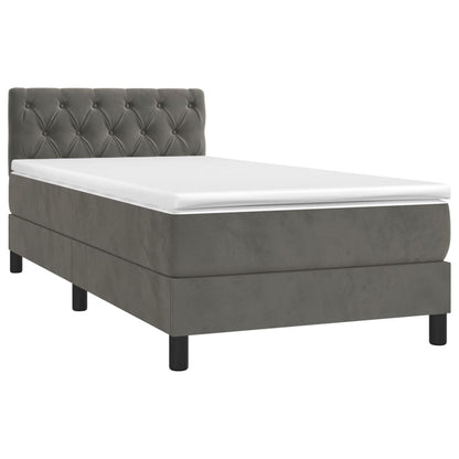 Boxspring Met Matras Fluweel Donkergrijs 80 x 200 cm Getuft ontwerp