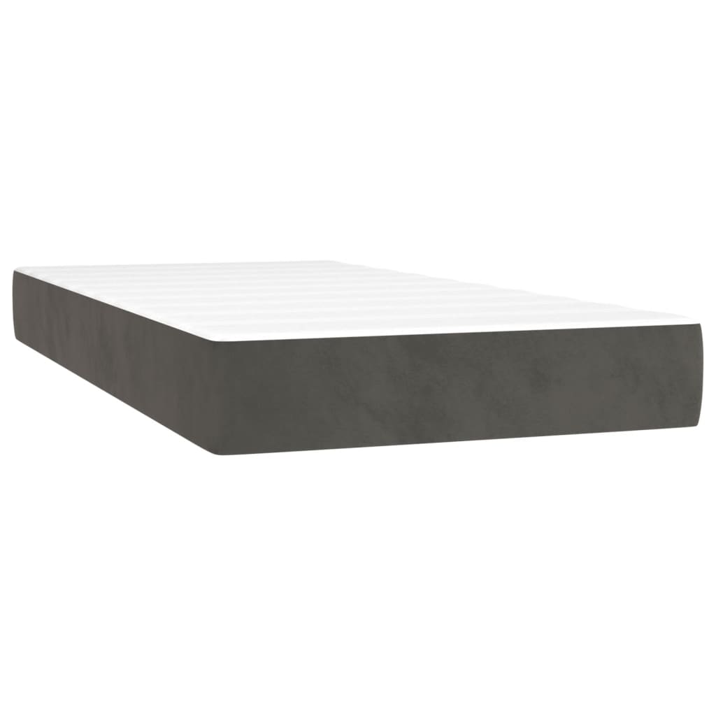 Boxspring Met Matras Fluweel Donkergrijs 80 x 200 cm Getuft ontwerp