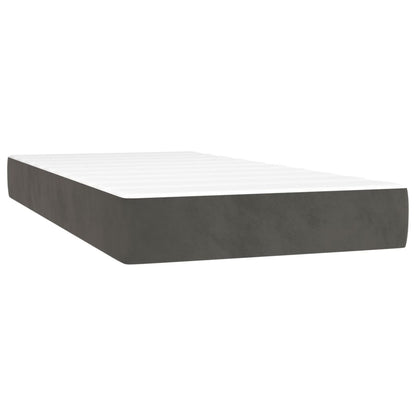 Boxspring Met Matras Fluweel Donkergrijs 80 x 200 cm Getuft ontwerp