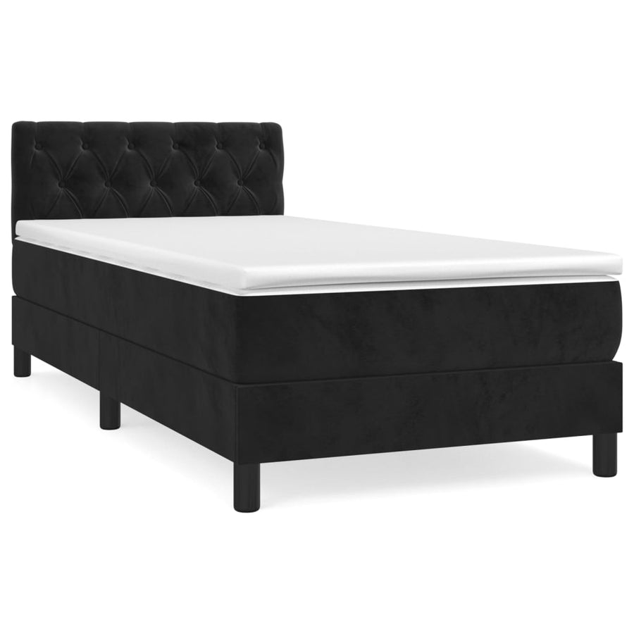 Boxspring met matras fluweel zwart 80x200 cm 80 x 200 cm Zwart