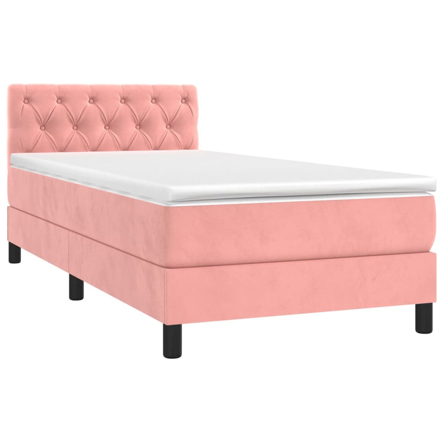 Boxspring met matras fluweel roze 80x200 cm 80 x 200 cm Getuft ontwerp