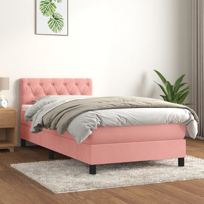 Boxspring met matras fluweel roze 80x200 cm 80 x 200 cm Getuft ontwerp