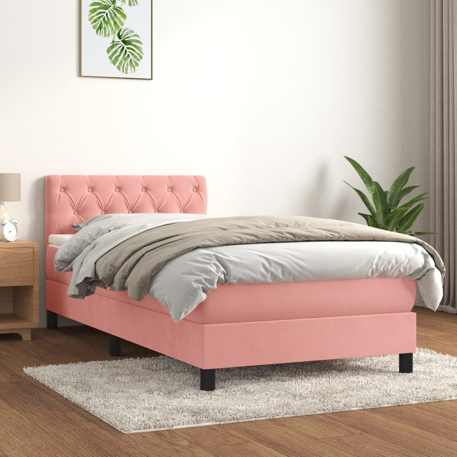 Boxspring met matras fluweel roze 80x200 cm 80 x 200 cm Getuft ontwerp