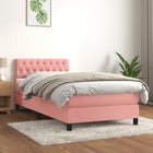 Boxspring Met Matras Fluweel Roze 90 x 190 cm Getuft ontwerp