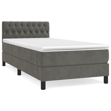 Boxspring Met Matras Fluweel Donkergrijs 90 x 200 cm Getuft ontwerp