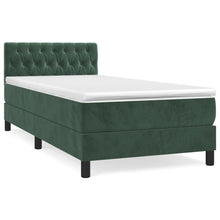 Boxspring met matras fluweel donkergroen 100x200 cm 100 x 200 cm Donkergroen