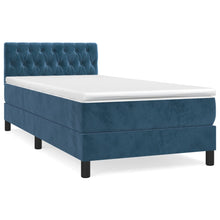 Boxspring met matras fluweel donkerblauw 100x200 cm 100 x 200 cm Donkerblauw