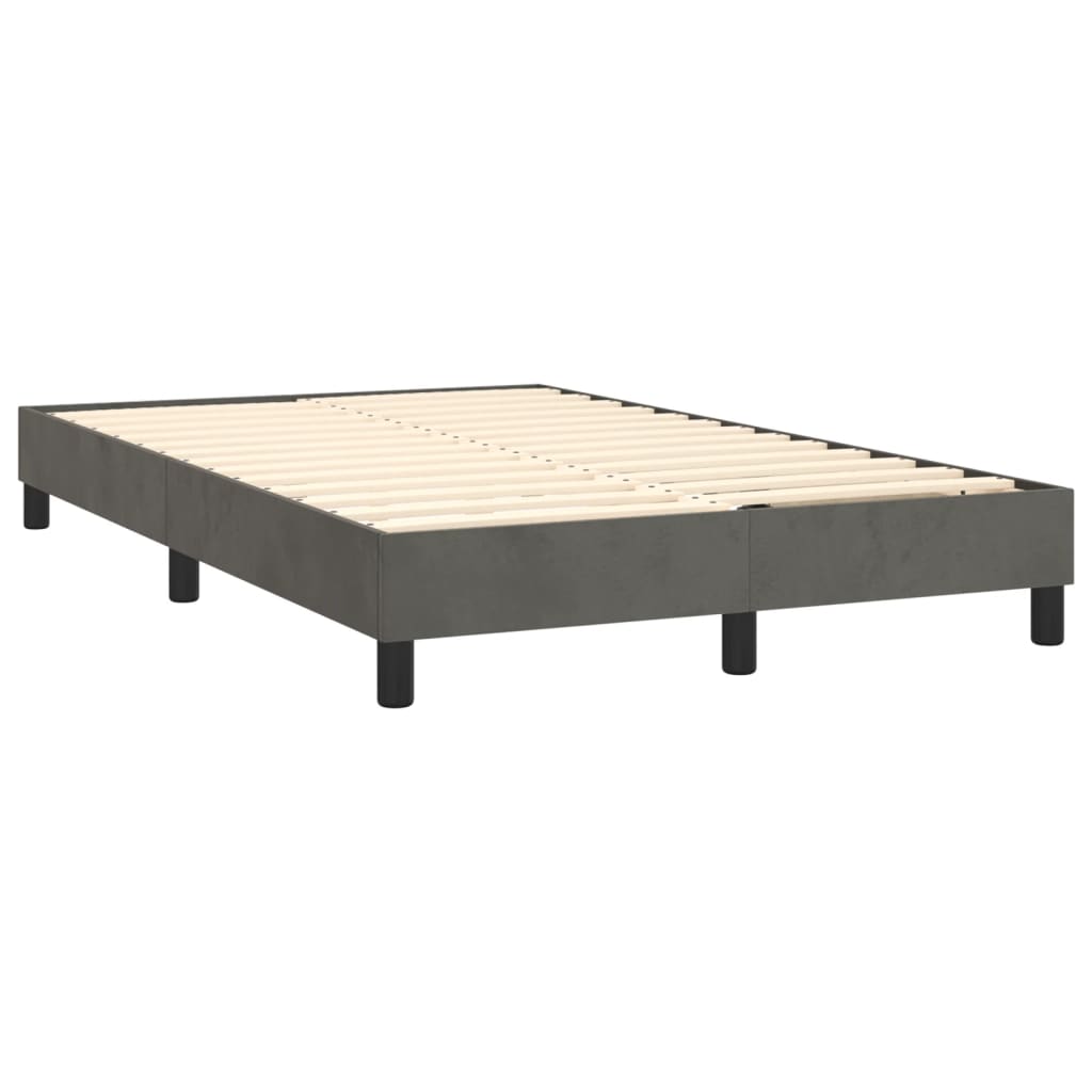 Boxspring Met Matras Fluweel Donkergrijs 120 x 200 cm Getuft ontwerp