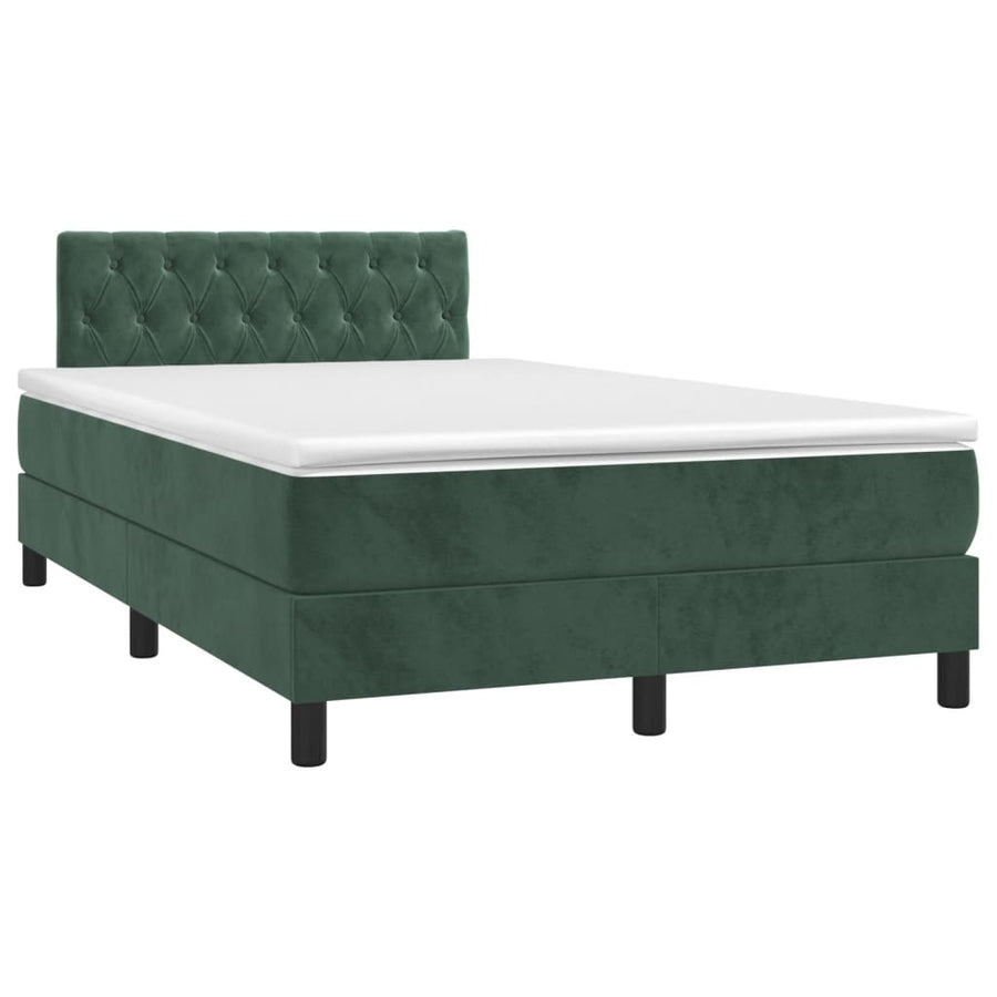 Boxspring met matras fluweel donkergroen 120x200 cm 120 x 200 cm Getuft ontwerp