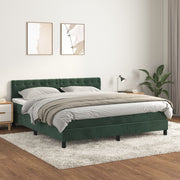 Boxspring 160x200 cm fluweel donkergroen met matras