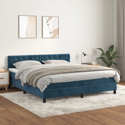 Boxspring 160x200 cm fluweel donkerblauw