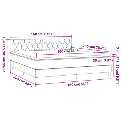 Boxspring Met Matras Fluweel Roze 160 x 200 cm Getuft ontwerp