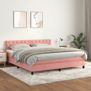 Boxspring met matras 160x200 cm roze fluweel