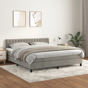 Box spring bed with velvet mattress light grey 180x200 cm