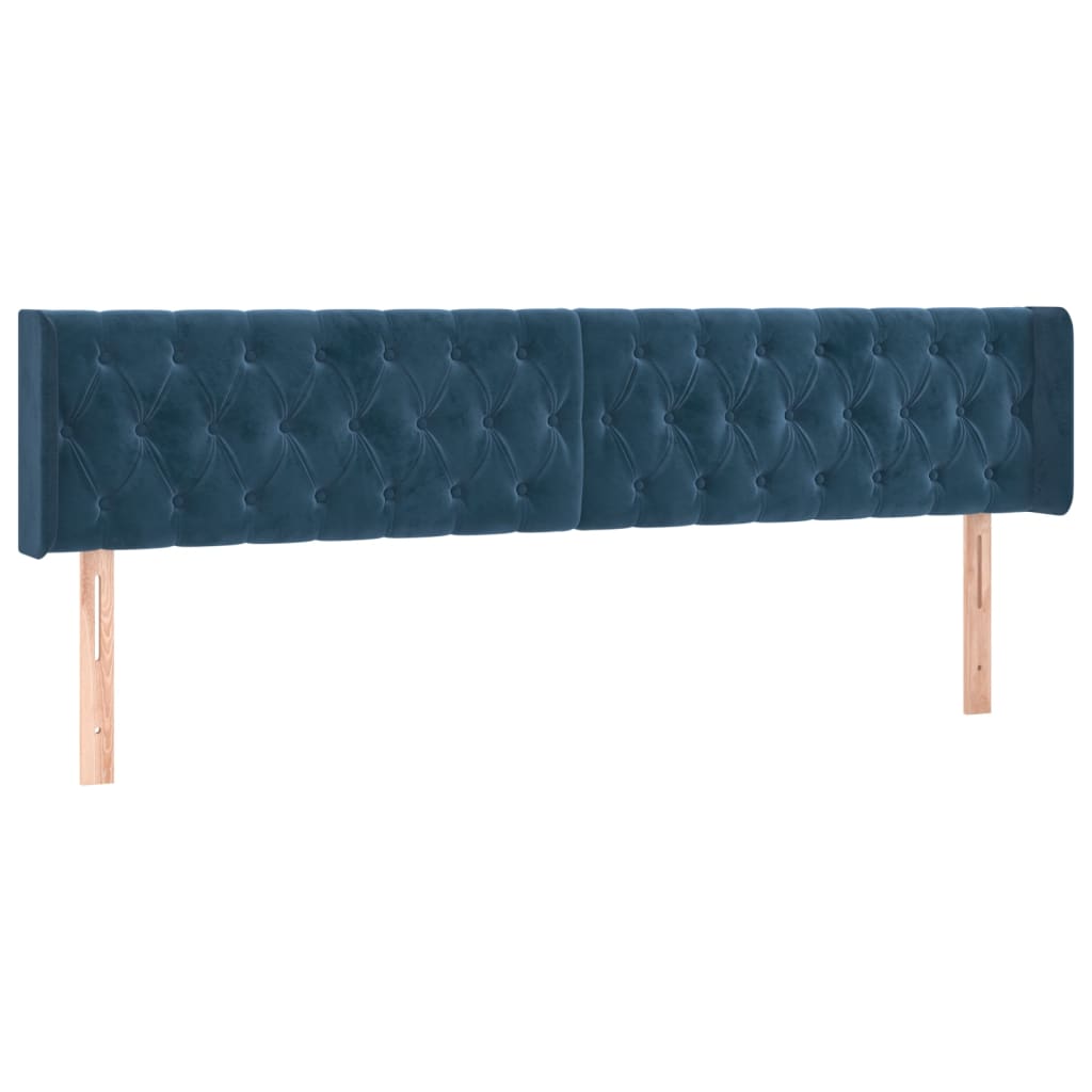 Boxspring met matras fluweel donkerblauw 180x200 cm 180 x 200 cm Donkerblauw