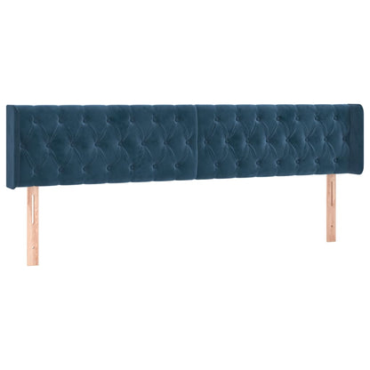 Boxspring met matras fluweel donkerblauw 180x200 cm 180 x 200 cm Donkerblauw