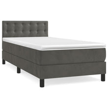 Boxspring Met Matras Fluweel Donkergrijs 80 x 200 cm Knopen
