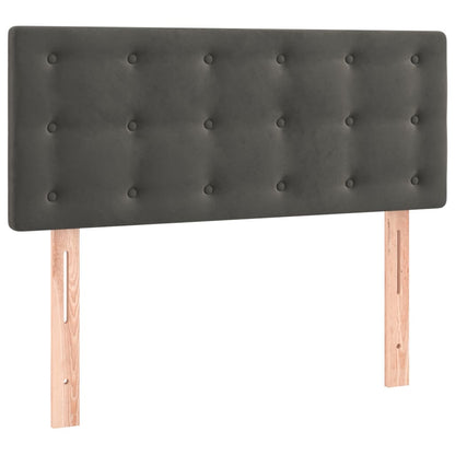 Boxspring Met Matras Fluweel Donkergrijs 90X190 Cm Donkergrijs 90 x 190 cm Knopen