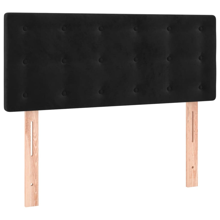 Boxspring met matras fluweel zwart 90x190 cm 90 x 190 cm Zwart