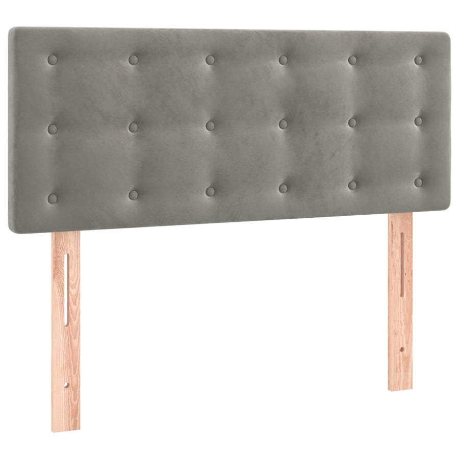 Boxspring met matras fluweel lichtgrijs 90x200 cm