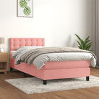 Boxspring 90x200 cm fluweel roze